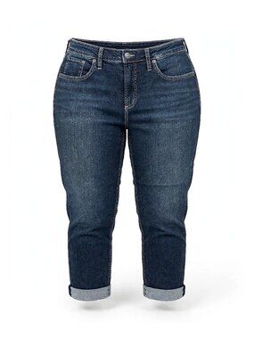 Silver Jeans Women's Curvy High Capri Jeans Dark Blue 12 NWT